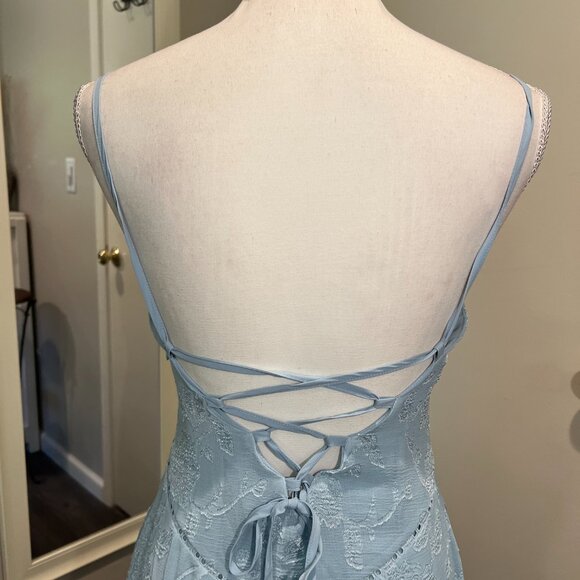 Princess Polly Light Blue South Of France Lace up Back Maxi Dress, Size 6 - Picture 11 of 16